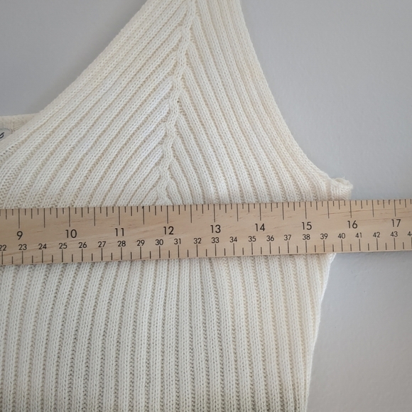 NWT Kismet Knit Tank Women's Large White/Olive Green Feminine Summer Cotton - Picture 6 of 7